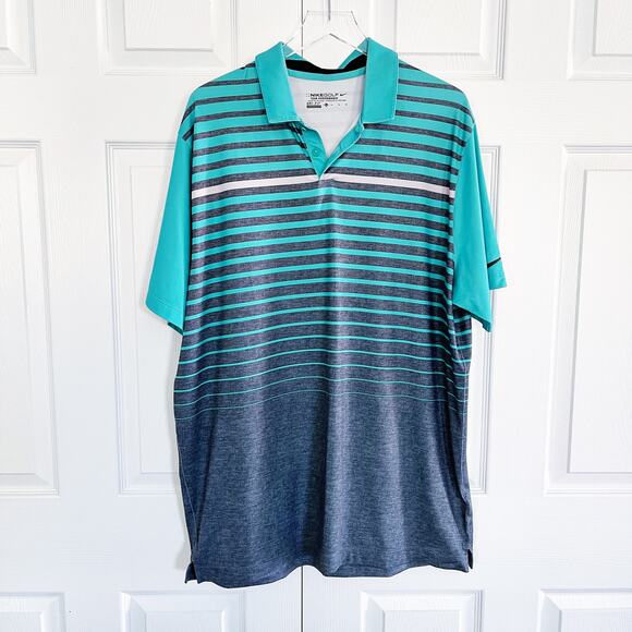 Nike Golf Tour Performance Dri-Fit Striped Top - Picture 1 of 8